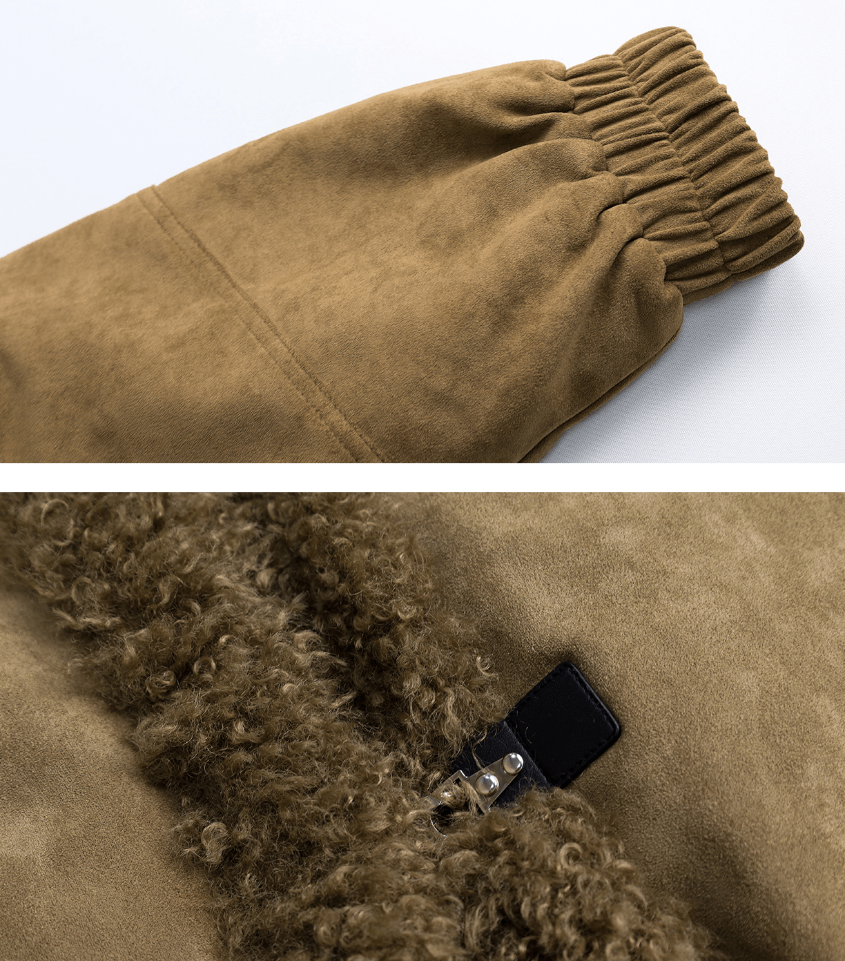 Retro Faux Suede Sherpa Panel Puffer Jacket - COPPING THREADS - CHICISLAND