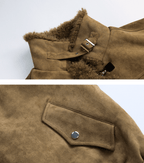 Retro Faux Suede Sherpa Panel Puffer Jacket - COPPING THREADS - CHICISLAND