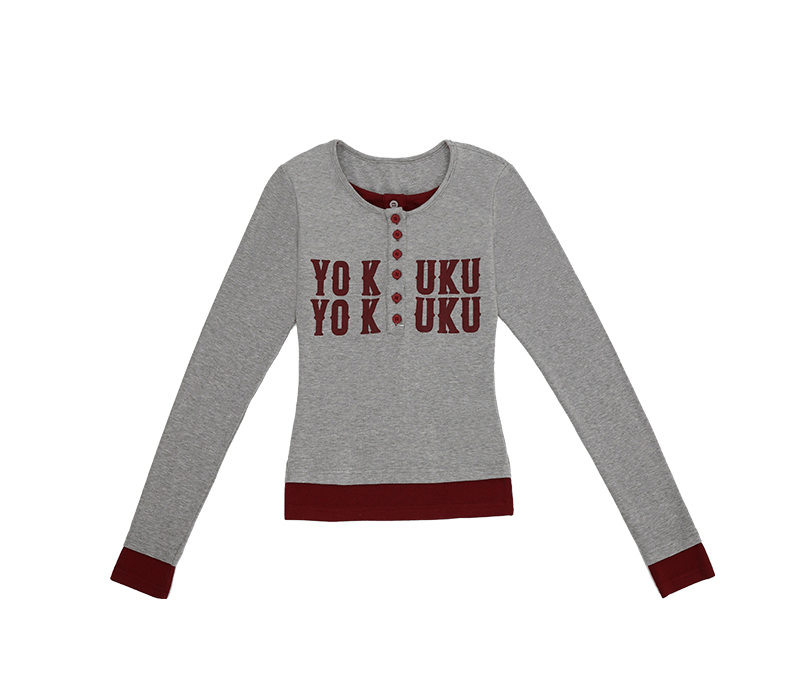 Retro Graphic Letter Print Long Sleeve Tee - COPPING THREADS - Yokuku