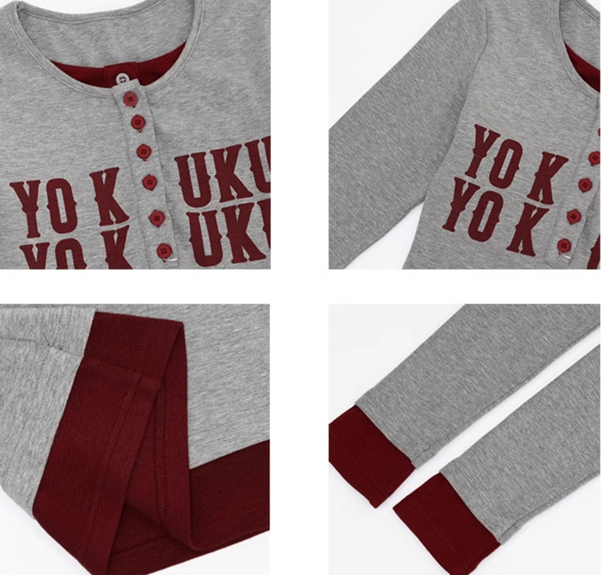 Retro Graphic Letter Print Long Sleeve Tee - COPPING THREADS - Yokuku