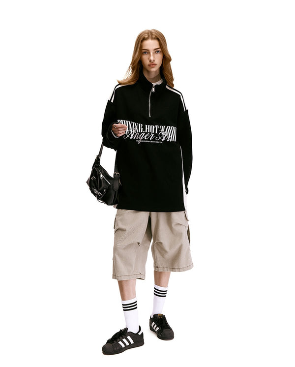 Retro Half - Zip High Neck Sweatshirt - COPPING THREADS - CHICISLAND