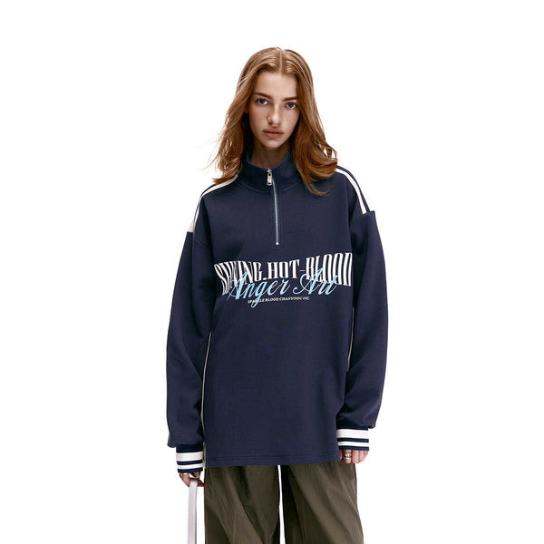 Retro Half - Zip High Neck Sweatshirt - COPPING THREADS - CHICISLAND