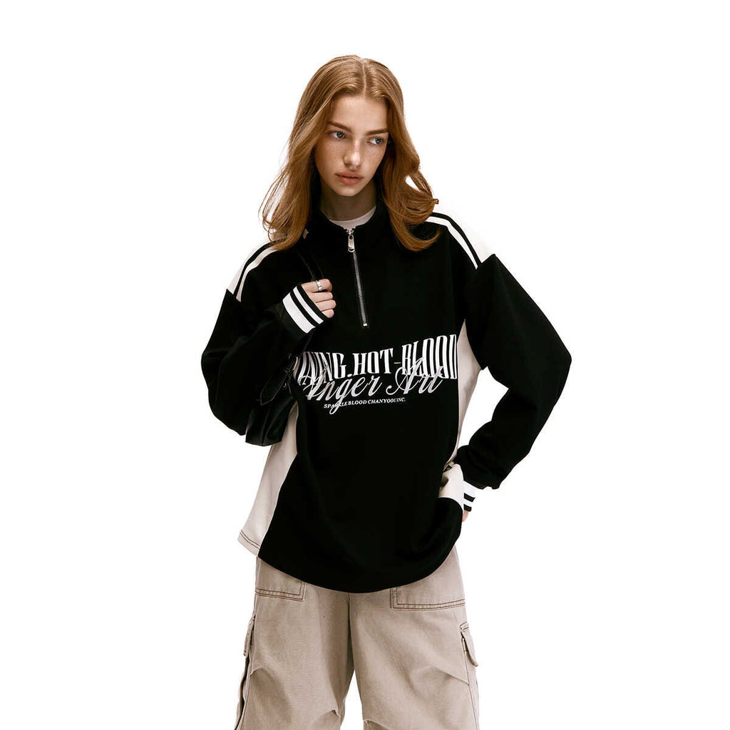 Retro Half - Zip High Neck Sweatshirt - COPPING THREADS - CHICISLAND