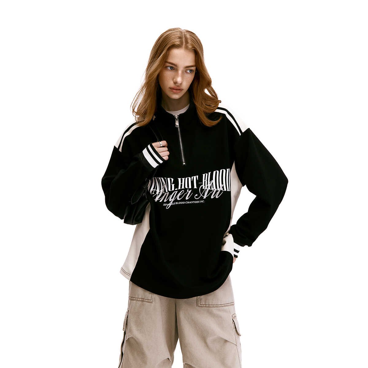 Retro Half - Zip High Neck Sweatshirt - COPPING THREADS - CHICISLAND