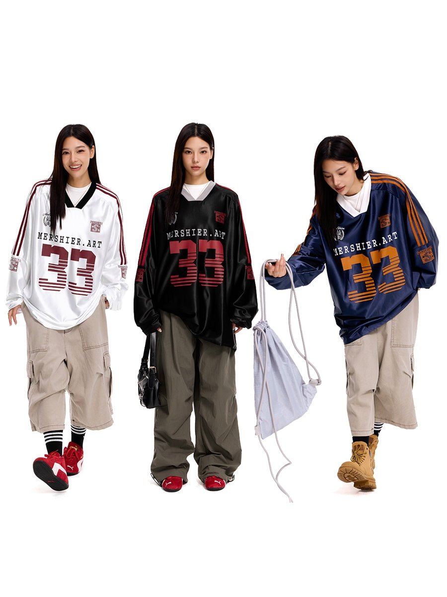 Retro Hockey Raglan Long Sleeve Jersey Tee - COPPING THREADS - CT Select