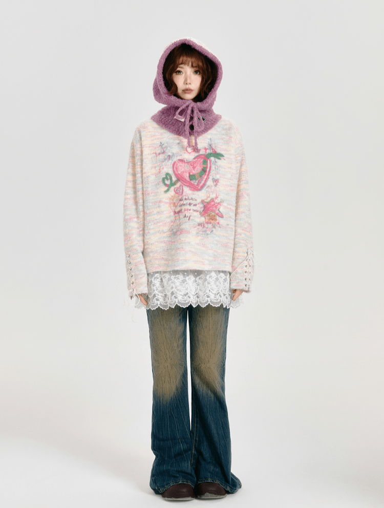 Retro Lace Panel Peplum Long Sleeve Blouse - COPPING THREADS - CT Select