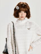 Retro Lace Panel Peplum Long Sleeve Blouse - COPPING THREADS - CT Select