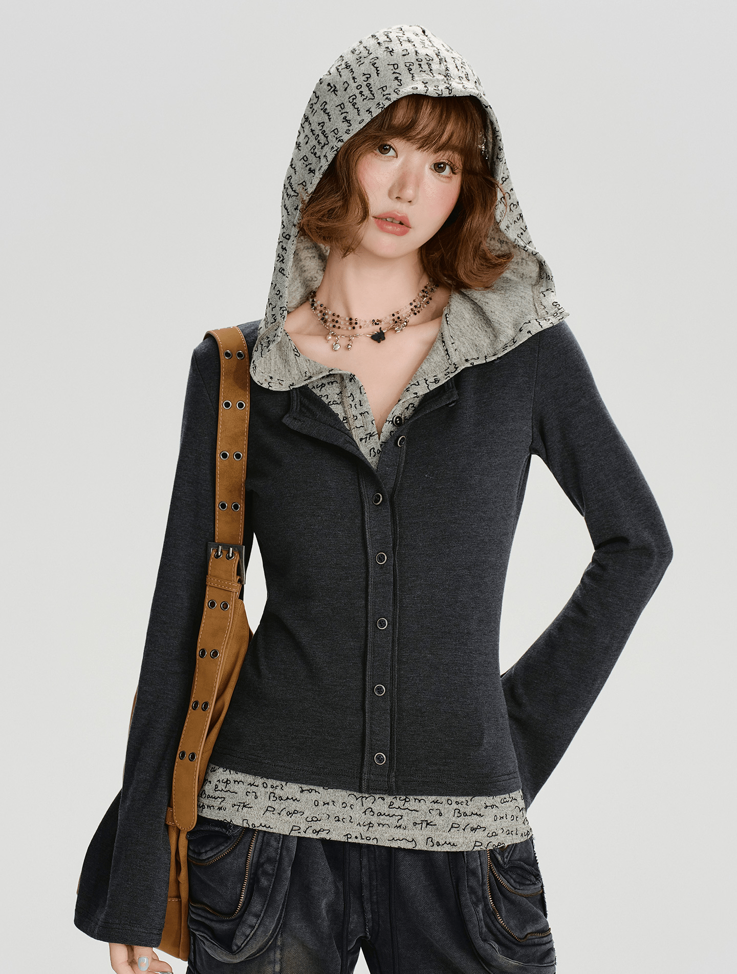 Retro Layered - Hem Hooded Long Sleeve Tee - COPPING THREADS - CHICISLAND