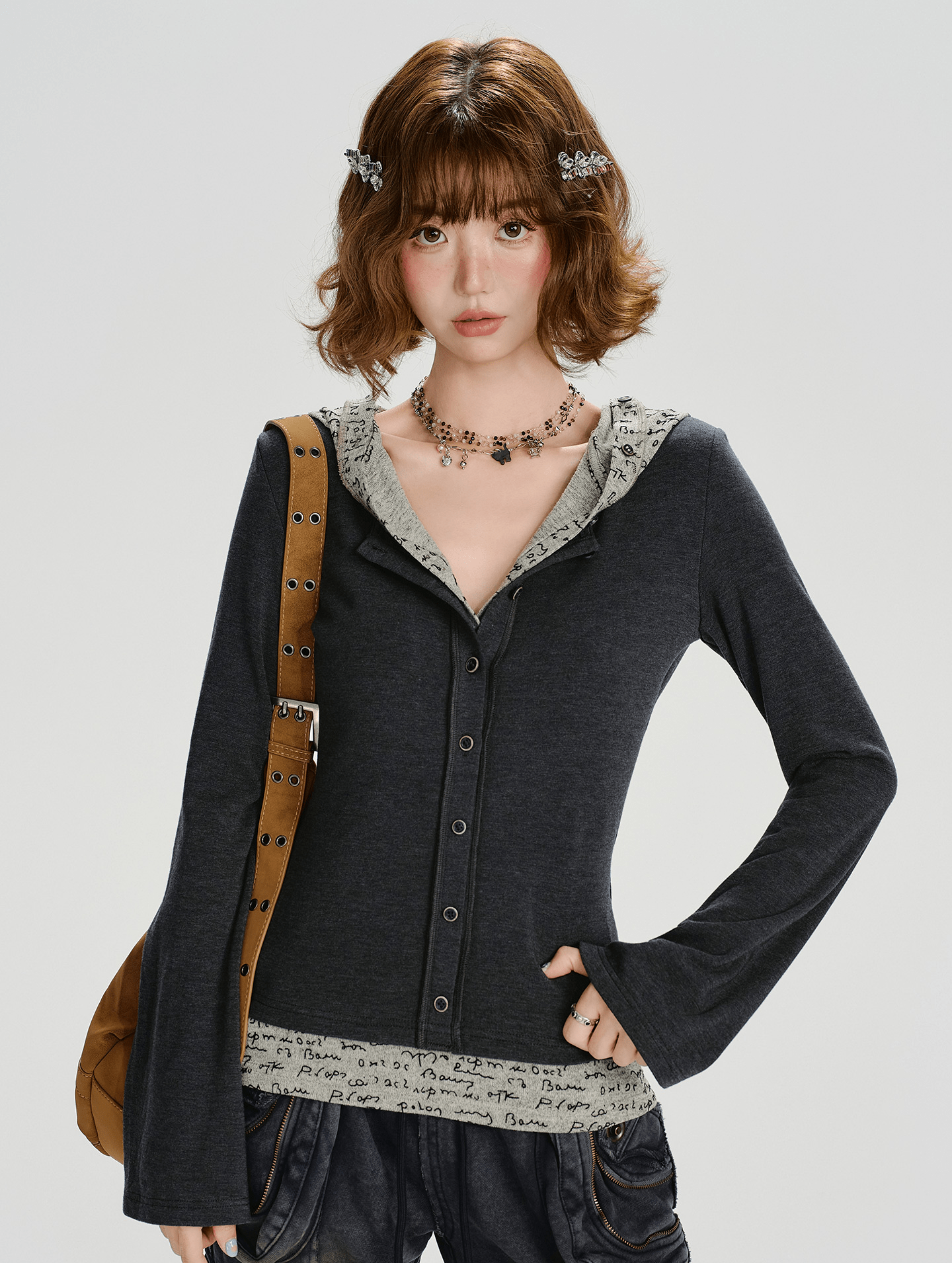 Retro Layered - Hem Hooded Long Sleeve Tee - COPPING THREADS - CHICISLAND