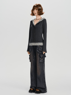 Retro Layered - Hem Hooded Long Sleeve Tee - COPPING THREADS - CHICISLAND