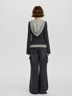 Retro Layered - Hem Hooded Long Sleeve Tee - COPPING THREADS - CHICISLAND