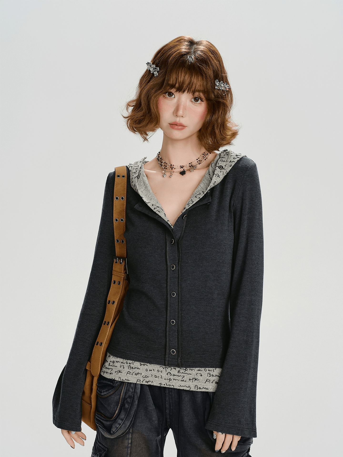 Retro Layered - Hem Hooded Long Sleeve Tee - COPPING THREADS - CHICISLAND