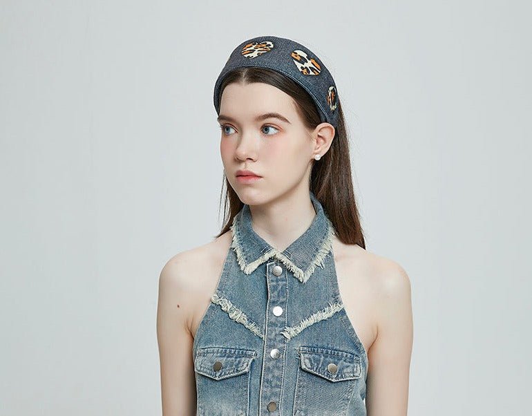 Retro Leopard Heart Pattern Headband - COPPING THREADS - COPPING THREADS