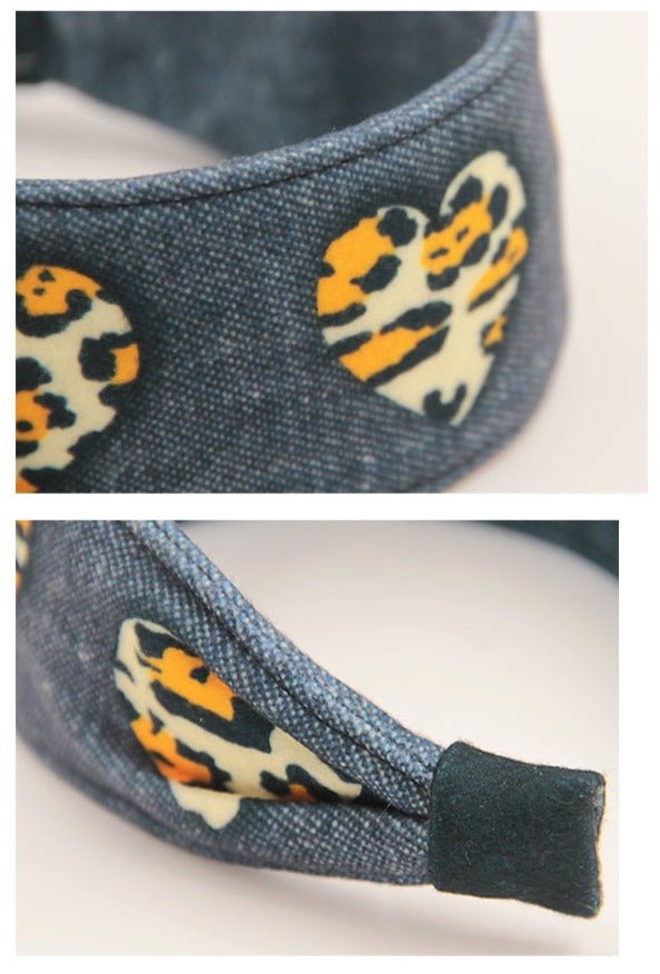 Retro Leopard Heart Pattern Headband - COPPING THREADS - COPPING THREADS