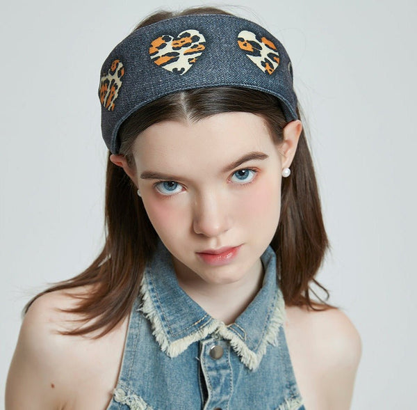Retro Leopard Heart Pattern Headband - COPPING THREADS - COPPING THREADS