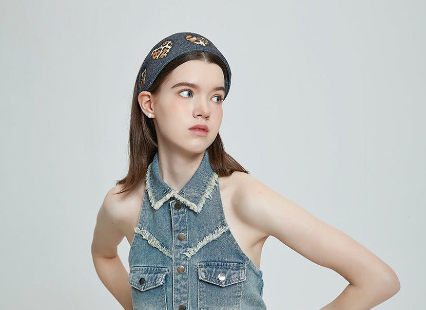 Retro Leopard Heart Pattern Headband - COPPING THREADS - COPPING THREADS