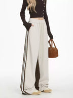 Retro Leopard Print Striped Sweatpants - COPPING THREADS - CHICISLAND