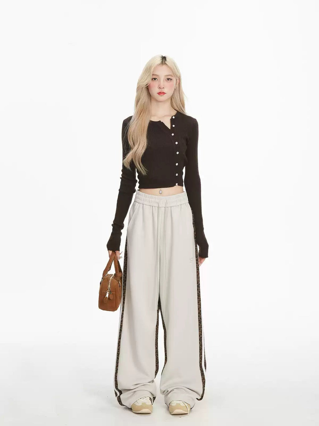 Retro Leopard Print Striped Sweatpants - COPPING THREADS - CHICISLAND