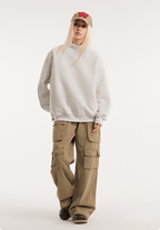 Retro Mock Neck Oversized Sweatshirt - COPPING THREADS - CATTEE