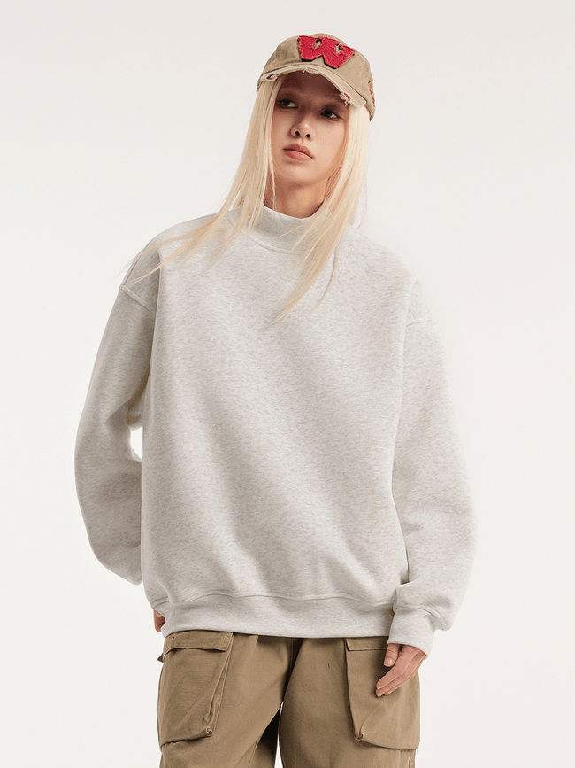 Retro Mock Neck Oversized Sweatshirt Main Image