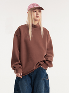 Retro Mock Neck Oversized Sweatshirt - COPPING THREADS - CATTEE