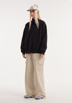 Retro Mock Neck Oversized Sweatshirt - COPPING THREADS - CATTEE