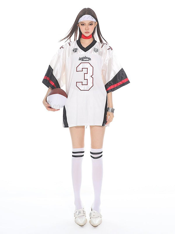 Retro No. 3 Print Satin Finish Shiny Jersey Tee - COPPING THREADS - CT Select