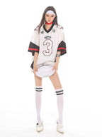 Retro No. 3 Print Satin Finish Shiny Jersey Tee - COPPING THREADS - CT Select