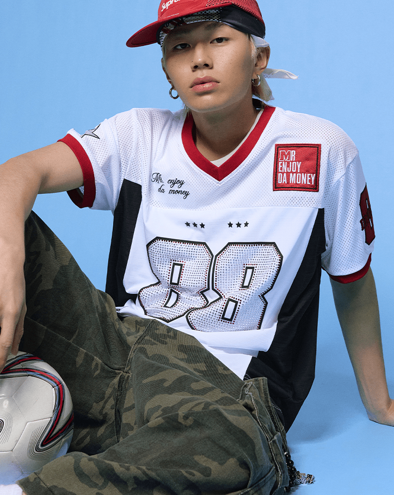 Retro Number 88 Mesh Football Jersey Tee - COPPING THREADS - MEDM