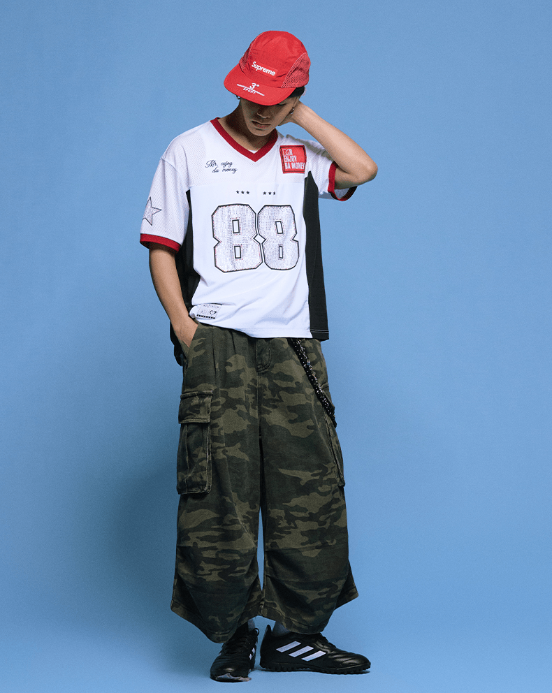 Retro Number 88 Mesh Football Jersey Tee - COPPING THREADS - MEDM