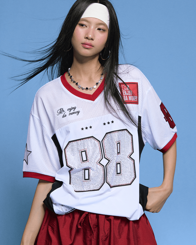 Retro Number 88 Mesh Football Jersey Tee - COPPING THREADS - MEDM Hauptbild
