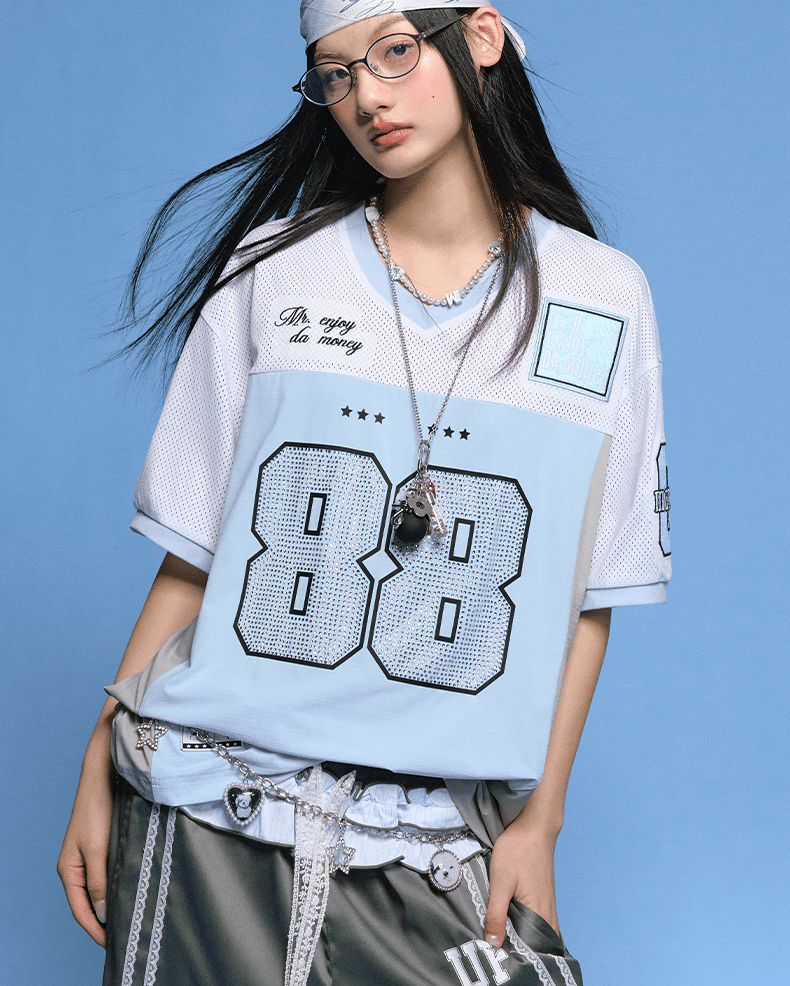 Retro Number 88 Mesh Football Jersey Tee - COPPING THREADS - MEDM