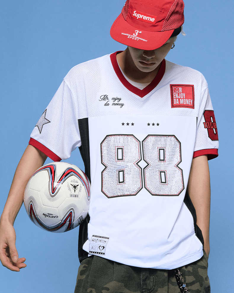 Retro Number 88 Mesh Football Jersey Tee - COPPING THREADS - MEDM