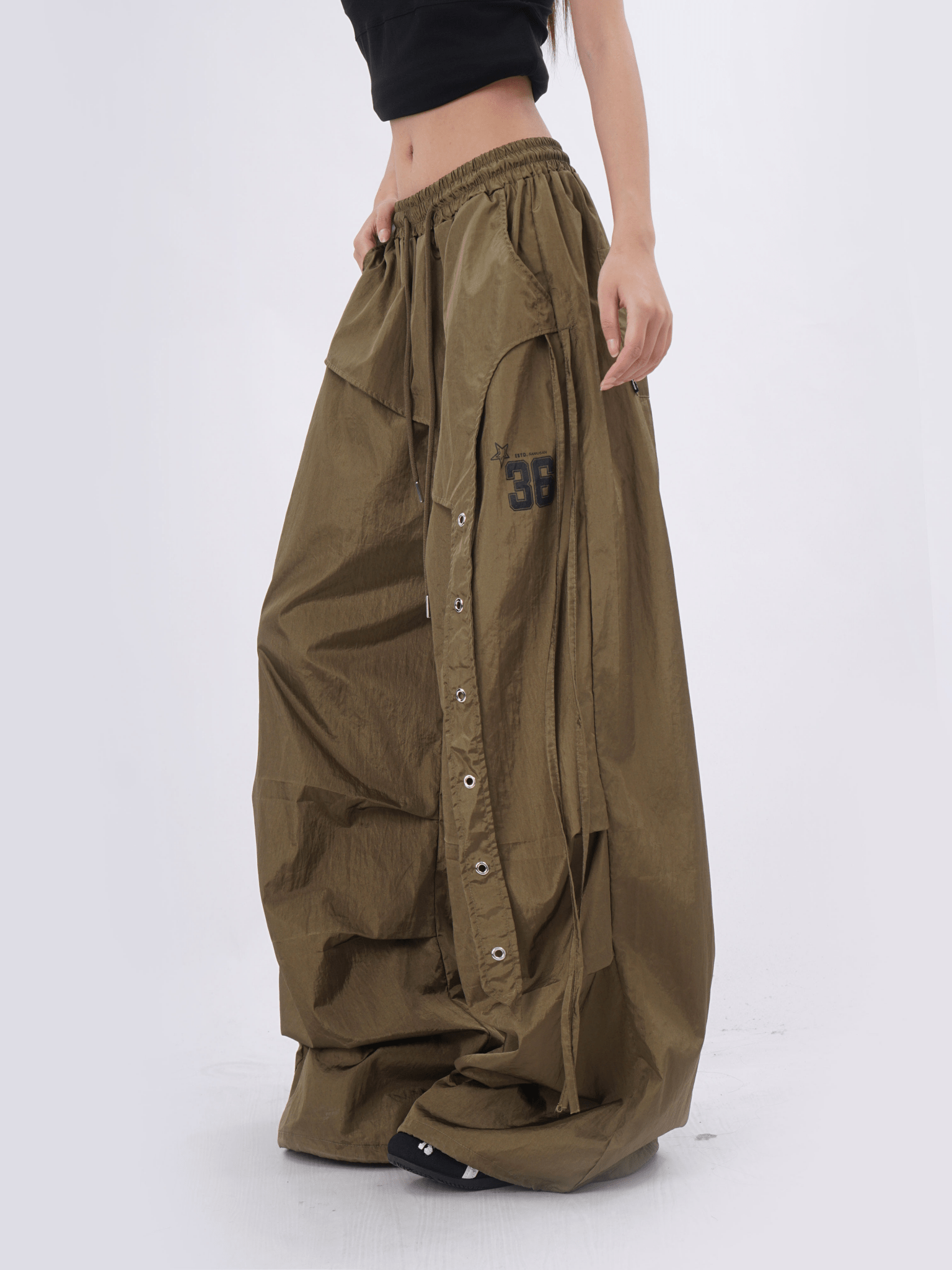 Retro Oversized Patchwork Utility Pants - COPPING THREADS - CT Select
