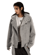Retro Oversized Wool - Blend Hoodie Coat - COPPING THREADS - 0123Start