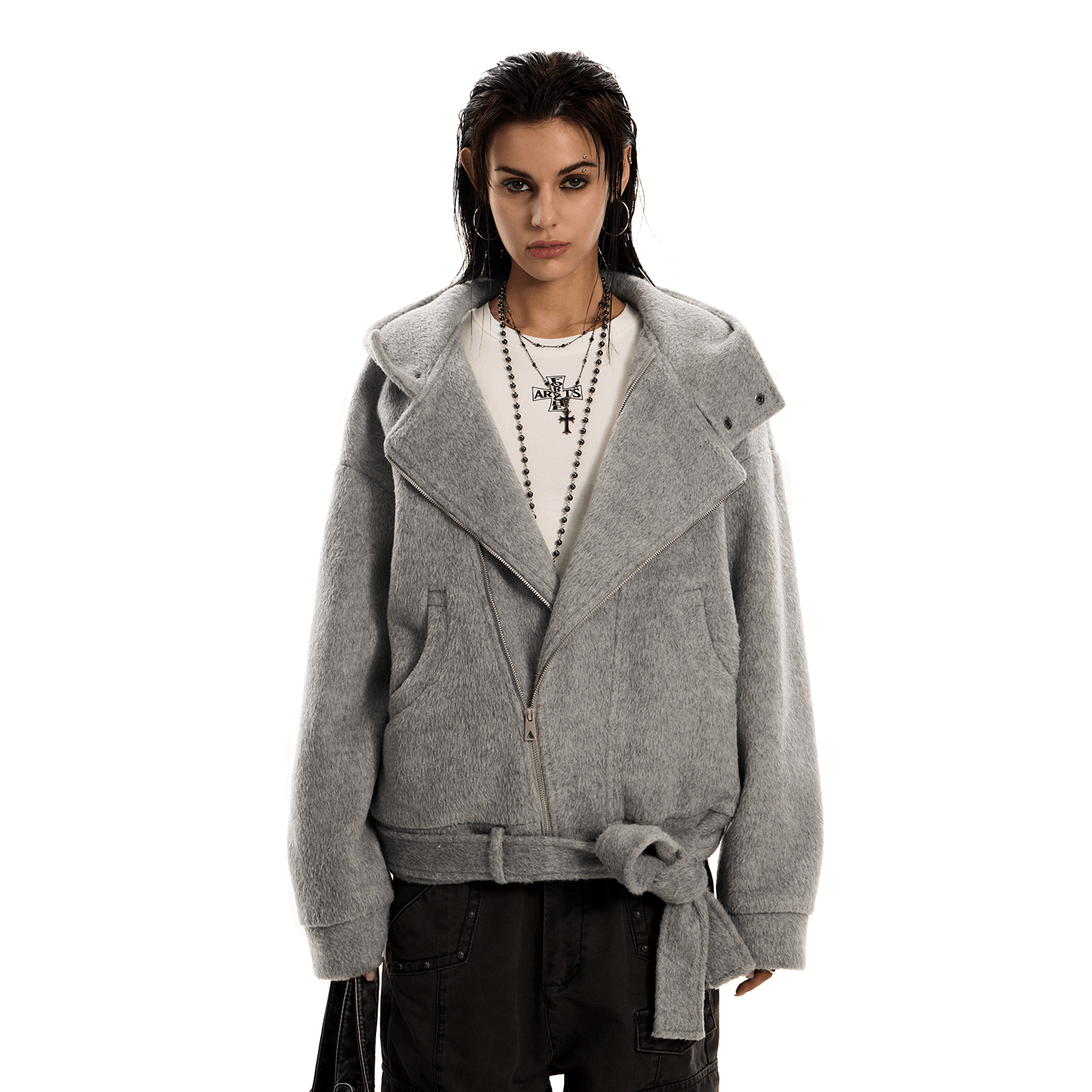 Retro Oversized Wool - Blend Hoodie Coat - COPPING THREADS - 0123Start Hauptbild