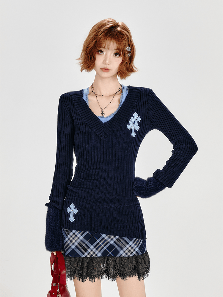 Retro Plaid Lace - Trimmed Mini Skirt - COPPING THREADS - CT Select