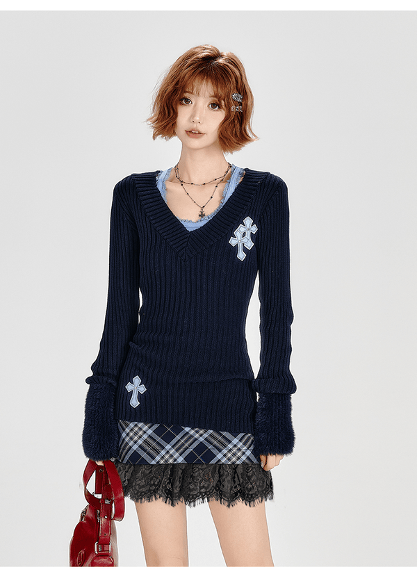 Retro Plaid Lace - Trimmed Mini Skirt - COPPING THREADS - CT Select