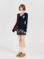 Retro Plaid Lace - Trimmed Mini Skirt - COPPING THREADS - CT Select