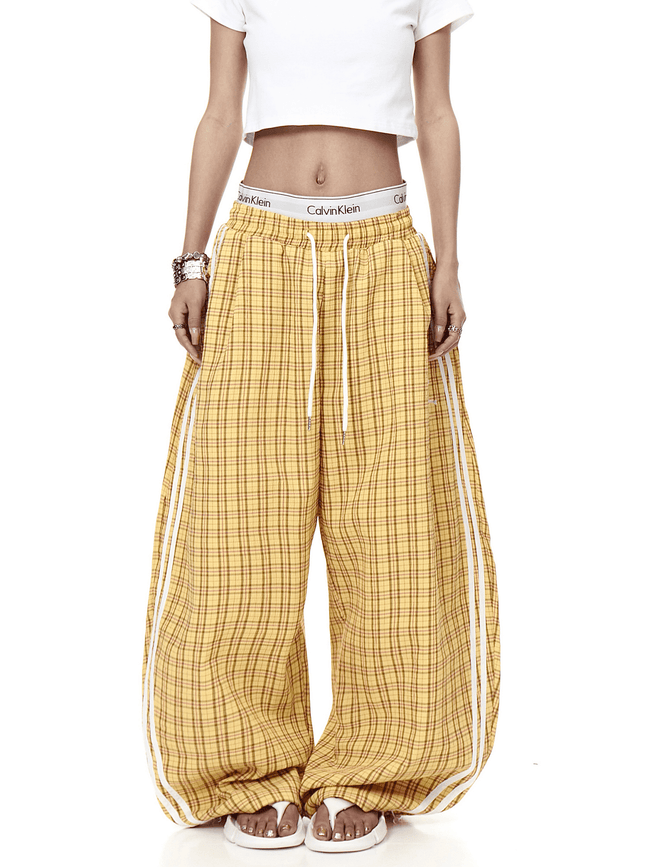 Retro Plaid Wide - Leg Jazz Pants - COPPING THREADS - CT Select Hover Image