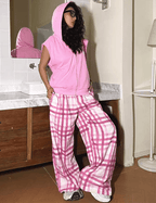 Retro Plaid Wide - Leg Pants - COPPING THREADS - Yokuku