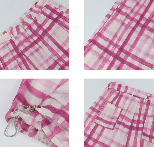 Retro Plaid Wide - Leg Pants - COPPING THREADS - Yokuku