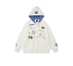 Retro Puppy Embroidered Zip Hoodie - COPPING THREADS - CT Coquette