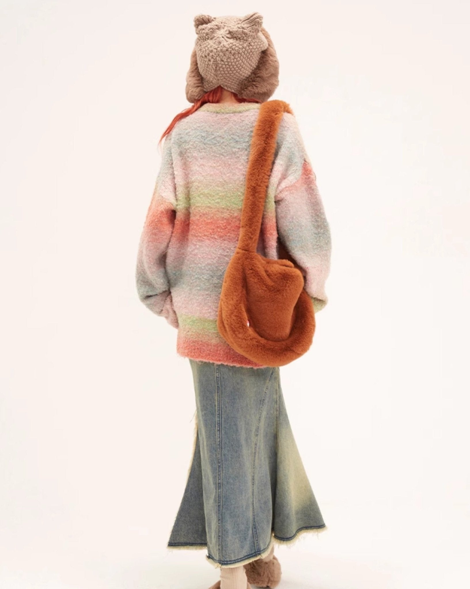 Retro Rainbow Gradient Crew Neck Sweater - COPPING THREADS - 11SH