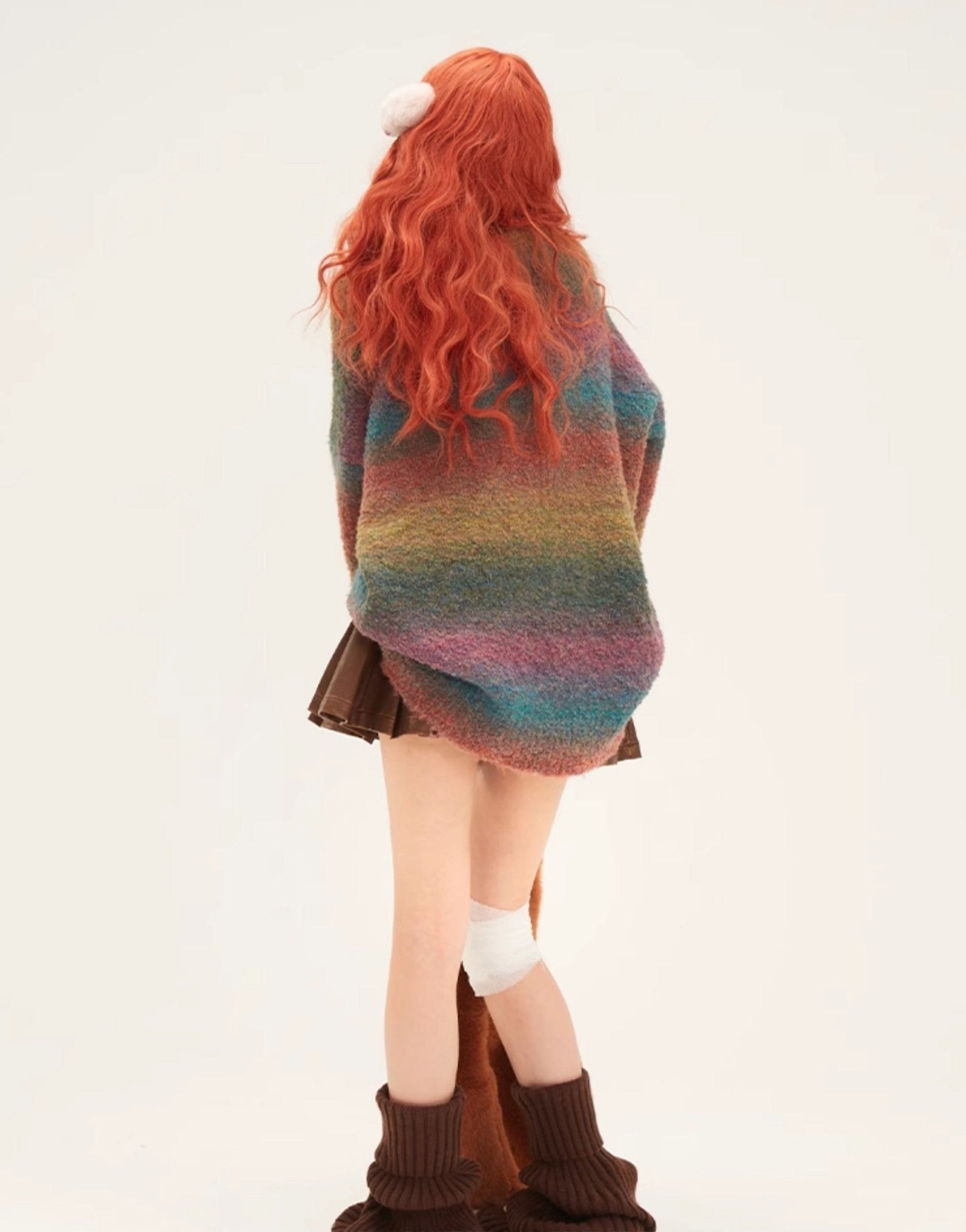 Retro Rainbow Gradient Crew Neck Sweater - COPPING THREADS - 11SH