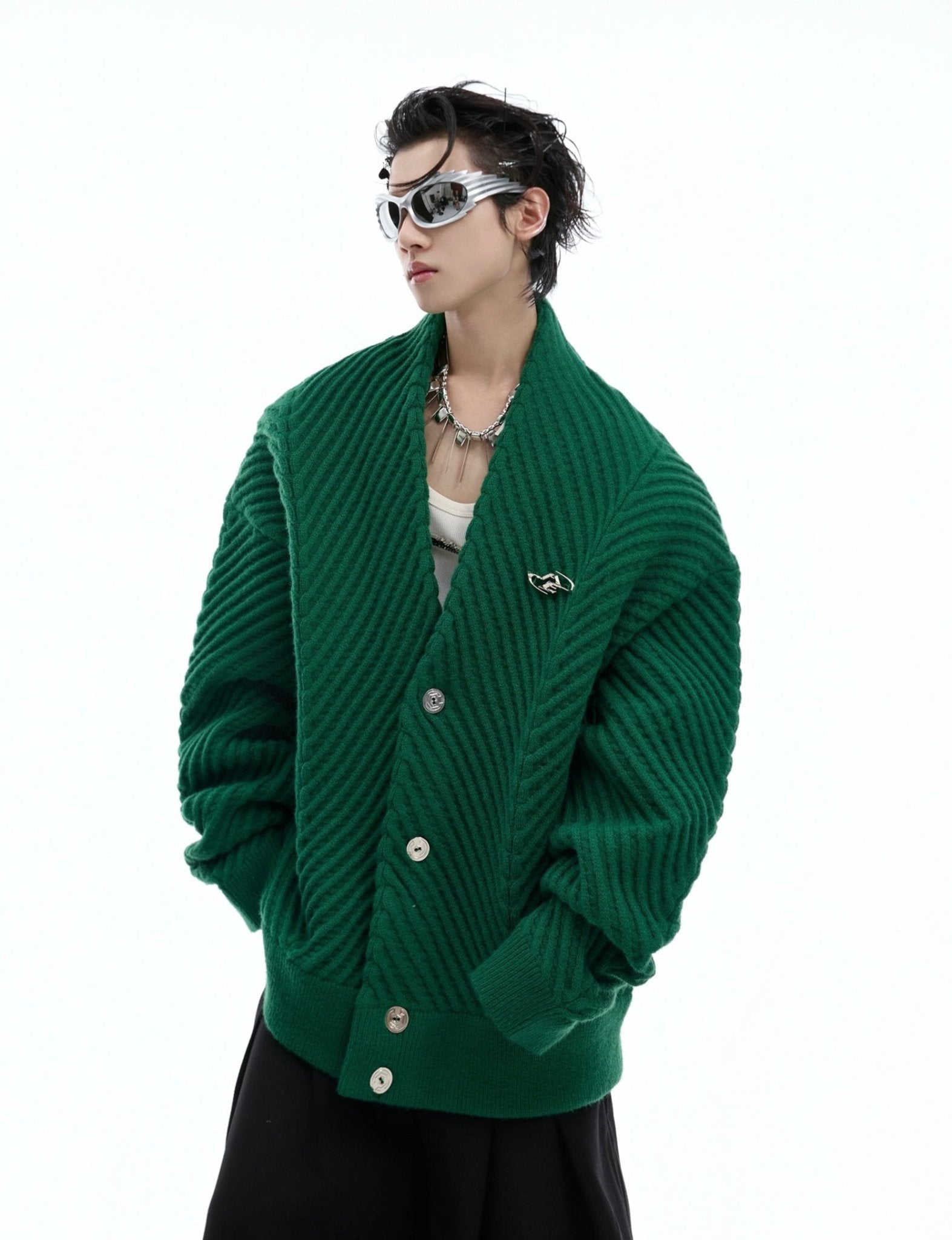 Retro Ribbed V - Neck Sweater - COPPING THREADS - ArguE CulturE