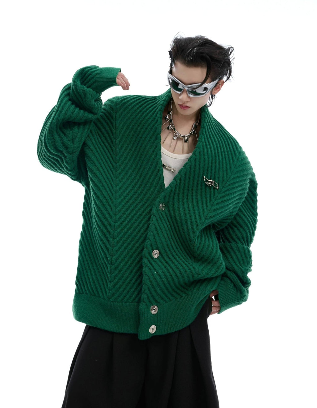 Retro Ribbed V - Neck Sweater - COPPING THREADS - ArguE CulturE