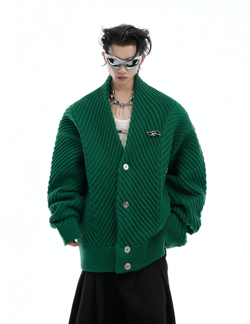 Retro Ribbed V - Neck Sweater - COPPING THREADS - ArguE CulturE