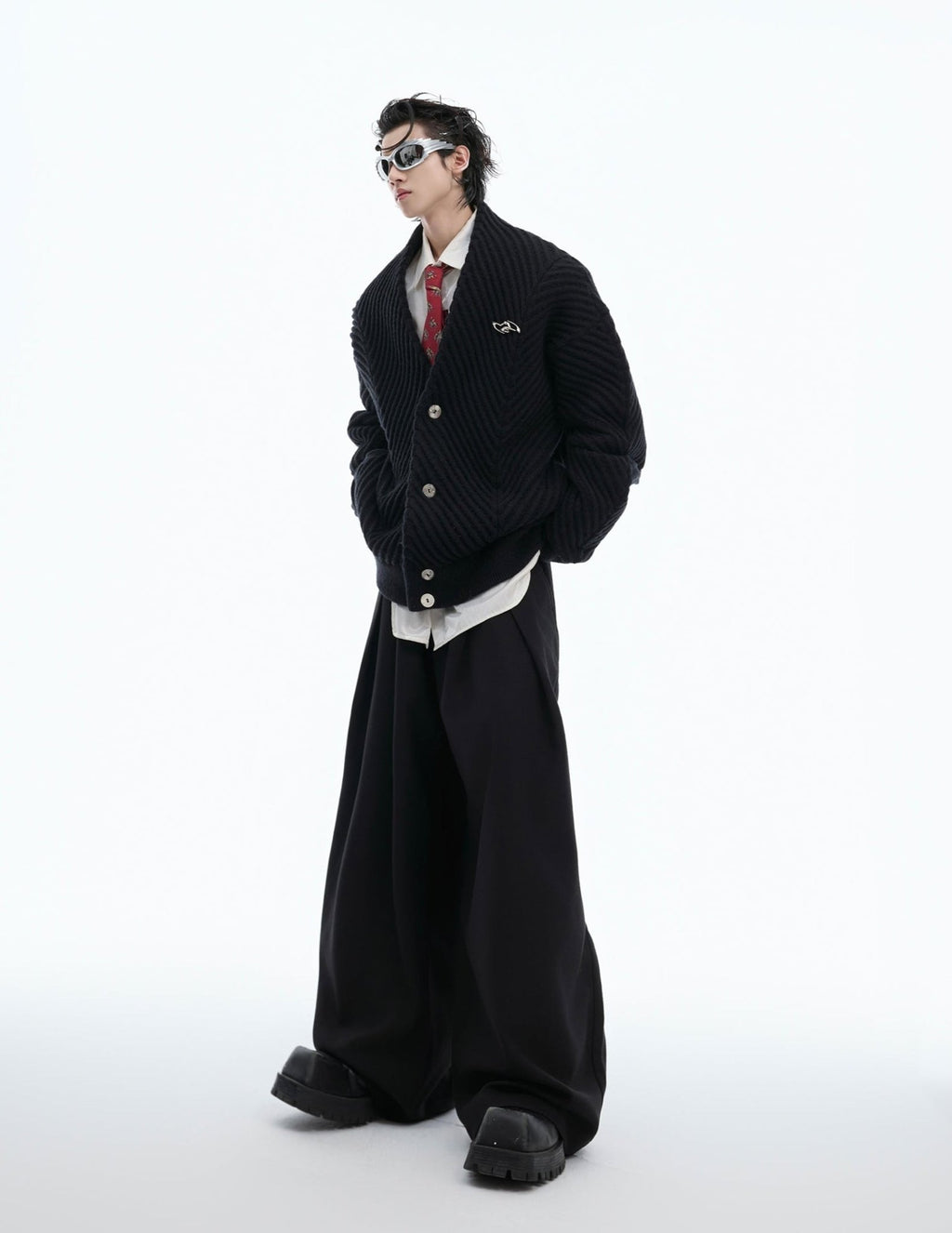 Retro Ribbed V - Neck Sweater - COPPING THREADS - ArguE CulturE