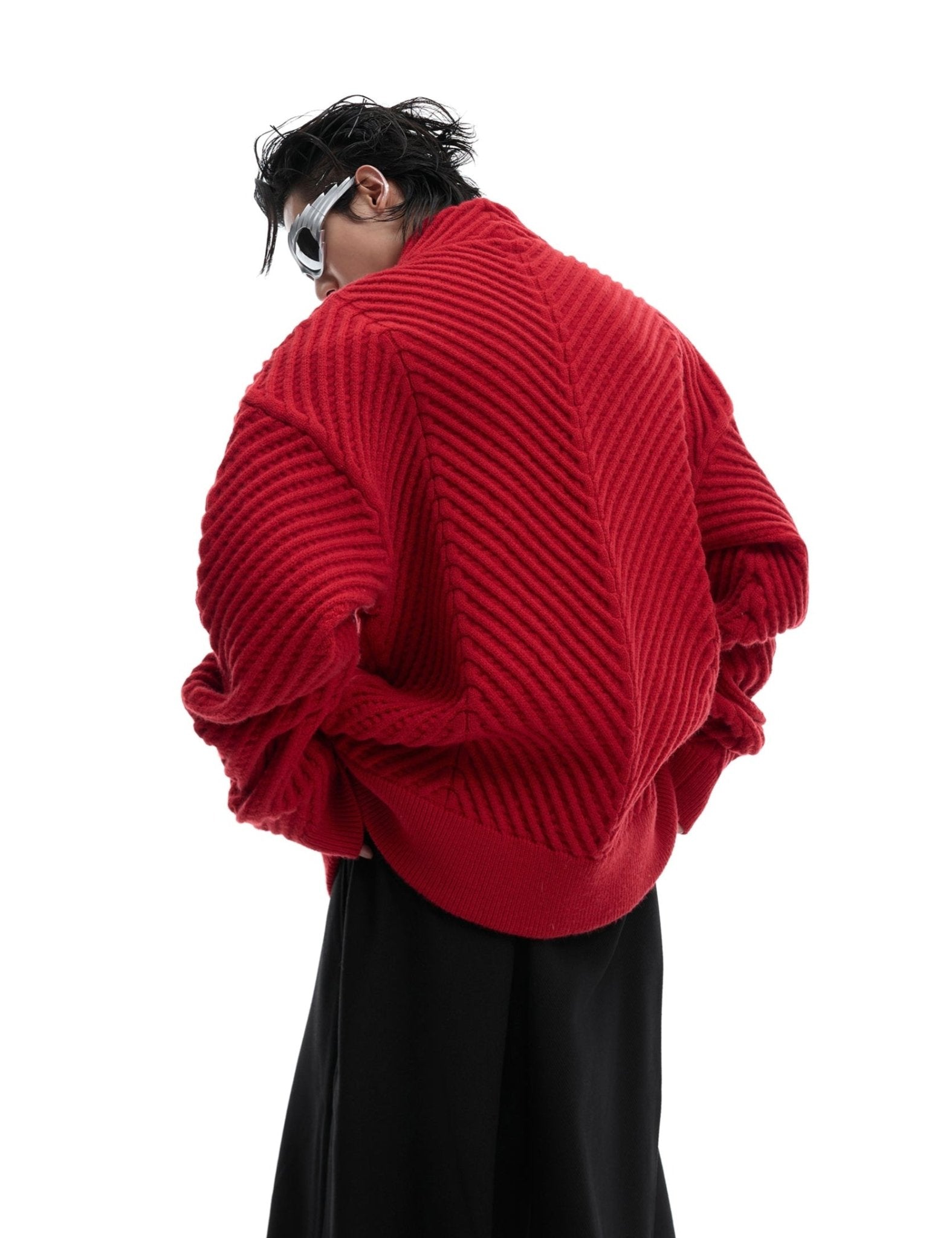 Retro Ribbed V - Neck Sweater - COPPING THREADS - ArguE CulturE